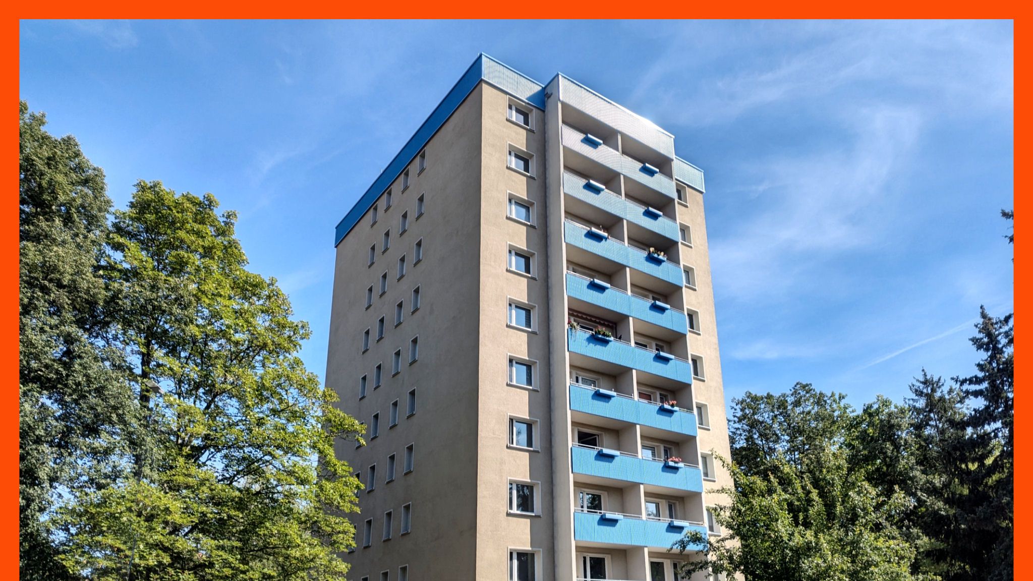 Punkthochhäuser J.-R.-Becher-Str. 2-12 im Denkmalensemble Bieblacher Hang